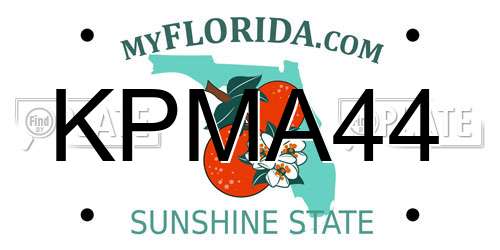 KPMA44 Florida License Plate