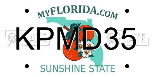 KPMD35 Florida License Plate