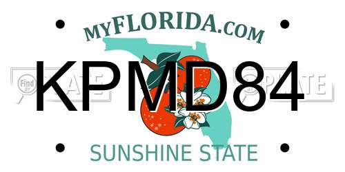KPMD84 Florida License Plate
