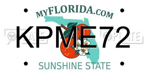 KPME72 Florida License Plate