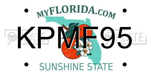 KPMF95 Florida License Plate