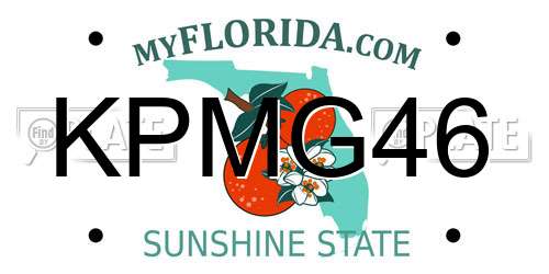 KPMG46 Florida License Plate