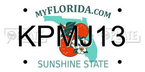 KPMJ13 Florida License Plate