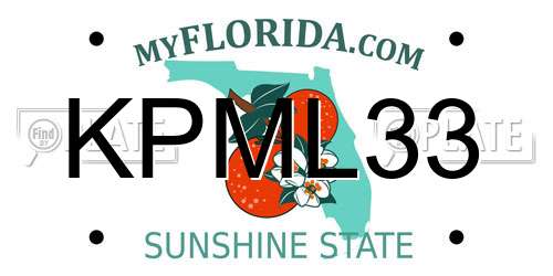 KPML33 Florida License Plate
