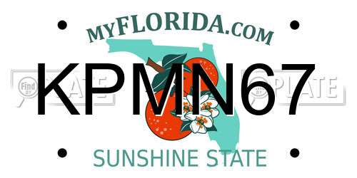KPMN67 Florida License Plate
