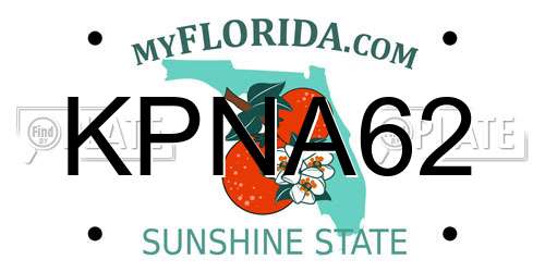 KPNA62 Florida License Plate
