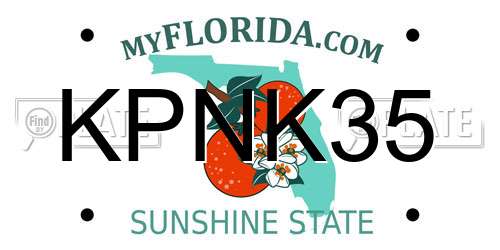 KPNK35 Florida License Plate