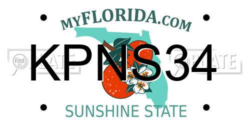 KPNS34 Florida License Plate