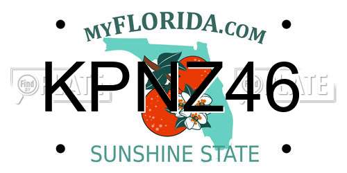KPNZ46 Florida License Plate