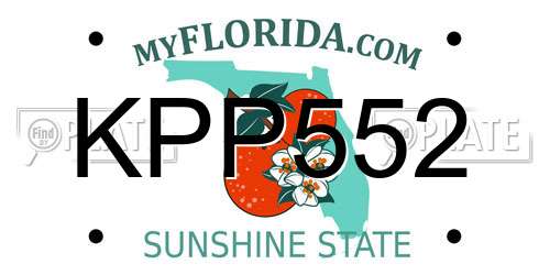 KPP552 Florida License Plate