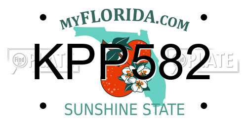 KPP582 Florida License Plate