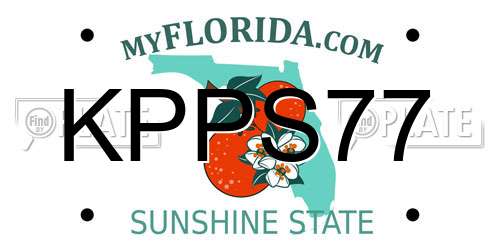 KPPS77 Florida License Plate