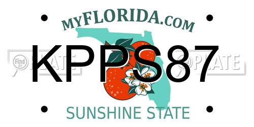 KPPS87 Florida License Plate