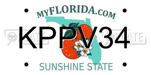 KPPV34 Florida License Plate