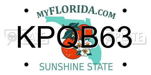KPQB63 Florida License Plate