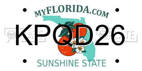 KPQD26 Florida License Plate
