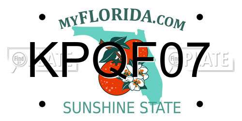 KPQF07 Florida License Plate