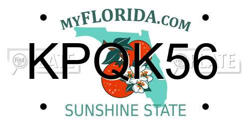 KPQK56 Florida License Plate