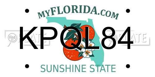 KPQL84 Florida License Plate