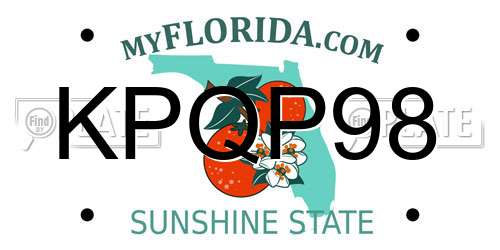 KPQP98 Florida License Plate