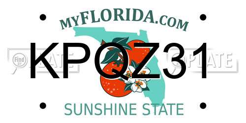 KPQZ31 Florida License Plate