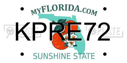 KPRE72 Florida License Plate
