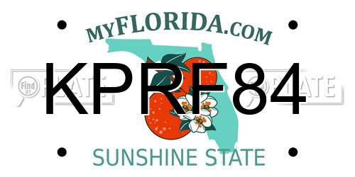 KPRF84 Florida License Plate