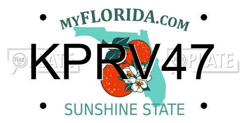 KPRV47 Florida License Plate