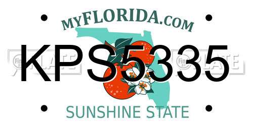 KPS5335 Florida License Plate