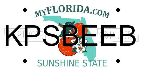 KPSBEEB Florida License Plate
