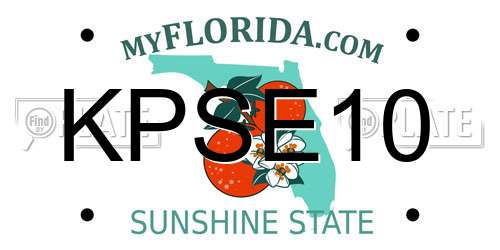 KPSE10 Florida License Plate
