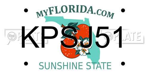 KPSJ51 Florida License Plate