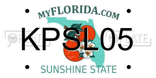 KPSL05 Florida License Plate
