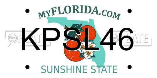 KPSL46 Florida License Plate