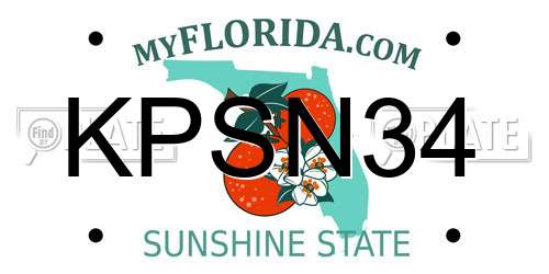 KPSN34 Florida License Plate
