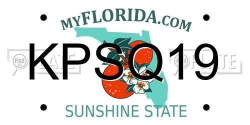 KPSQ19 Florida License Plate