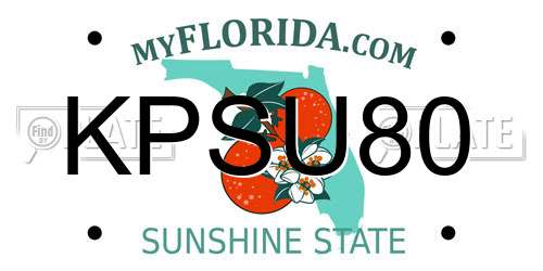 KPSU80 Florida License Plate