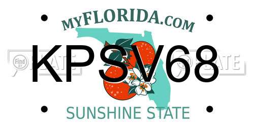 KPSV68 Florida License Plate
