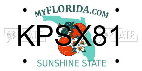 KPSX81 Florida License Plate