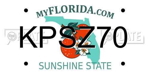 KPSZ70 Florida License Plate