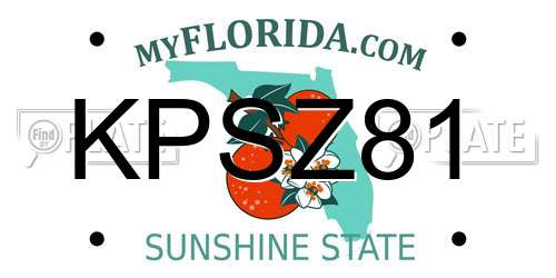 KPSZ81 Florida License Plate