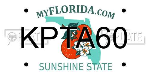 KPTA60 Florida License Plate