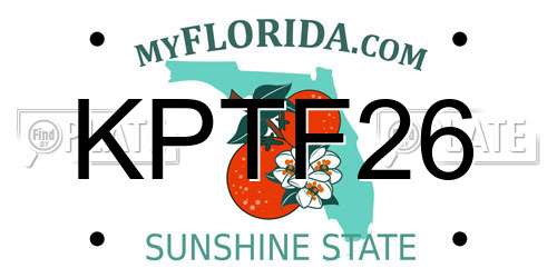 KPTF26 Florida License Plate