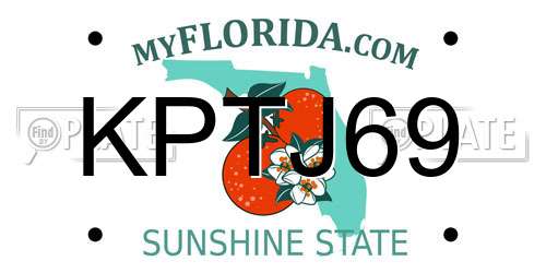 KPTJ69 Florida License Plate