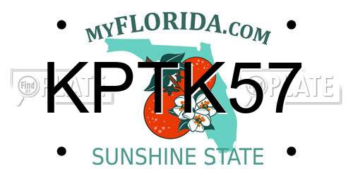 KPTK57 Florida License Plate