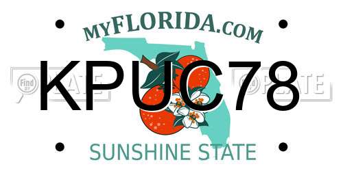 KPUC78 Florida License Plate