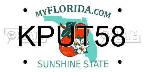 KPUT58 Florida License Plate