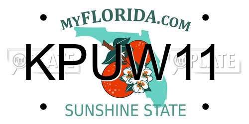 KPUW11 Florida License Plate