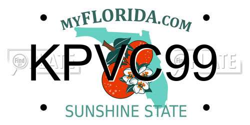KPVC99 Florida License Plate