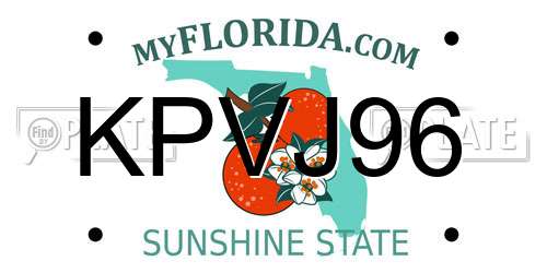 KPVJ96 Florida License Plate